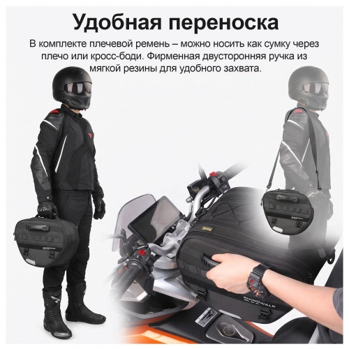 RhinoWalk MTR5001BK Мягкая багажная сумка для скутера 15L черная | КУКУХА ШОП фото 6