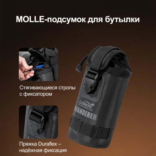 LOBOO BWGB11TBK Подсумок для бутылки серии WANDERER | КУКУХА ШОП фото 2