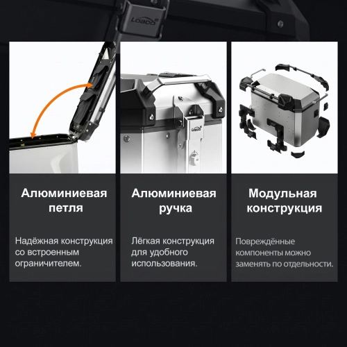 LOBOO C45RBK Правый кофр 45L серии CONQUEROR черный | КУКУХА ШОП фото 10