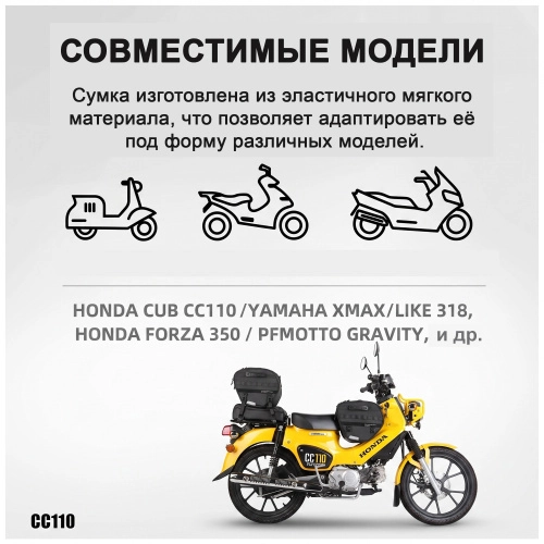 RhinoWalk MTR5001BK Мягкая багажная сумка для скутера 15L черная | КУКУХА ШОП фото 11