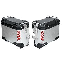 LOBOO P45L-P38R-SL Комплект боковых кофров 45L+38L серебристые серии PIKE TRACKER | КУКУХА ШОП