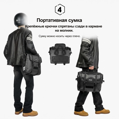 RhinoWalk MTR2030BK Быстросъемный мягкий кофр / мотосумка 15L черная герметичная | КУКУХА ШОП фото 7