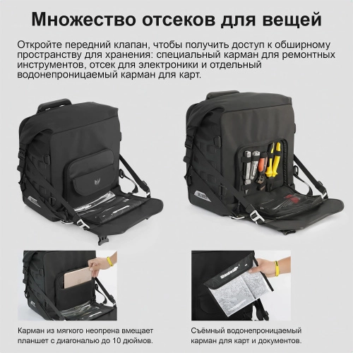 RhinoWalk MJX2009BK Мягкий быстросъемный боковой кофр 20L серии Mechanic | КУКУХА ШОП фото 9