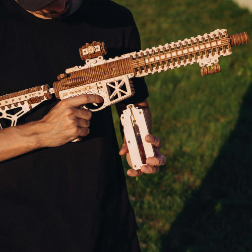 WOOD TRICK WDTK057 Деревянный 3D конструктор "ШТУРМОВАЯ ВИНТОВКА AR-T" | КУКУХА ШОП фото 6