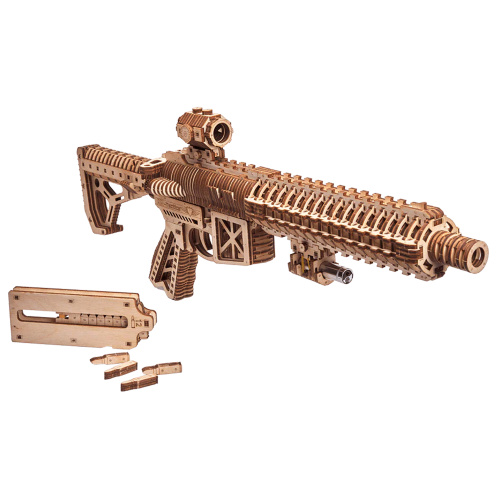 WOOD TRICK WDTK057 Деревянный 3D конструктор "ШТУРМОВАЯ ВИНТОВКА AR-T" | КУКУХА ШОП фото 4