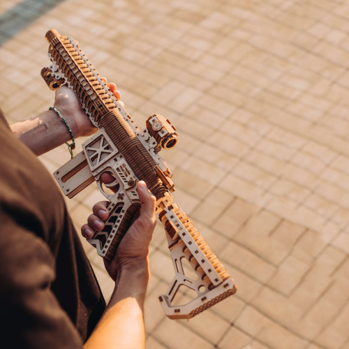 WOOD TRICK WDTK057 Деревянный 3D конструктор "ШТУРМОВАЯ ВИНТОВКА AR-T" | КУКУХА ШОП фото 7